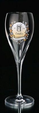 Flute de champagne personnalis&eacute;e florescence