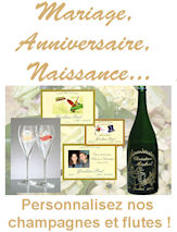 Etiquette personnalisee, bouteille de champagne gravee ou peinte, flute de champagne personnalisee