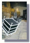 Notre cave avec rotopales pour remuage des bouteilles