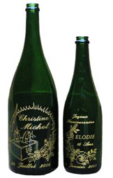 Bouteille de champagne grav&eacute;e