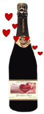 Bouteille de champagne saint valentin