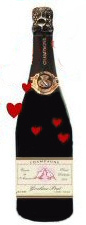 Bouteille de champagne saint valentin colonbes