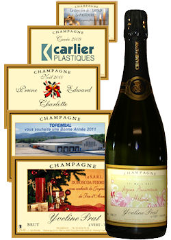 Etiquette personnalis&eacute;e champagne pour un cadeau original pour Noel et le nouvel an ou un cadeau d entreprise, de comit&eacute; d'entreprise...