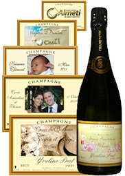 Etiquette personnalis�e bouteille de champagne
