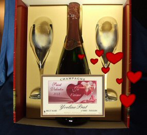 Coffret saint valentin champagne coeur