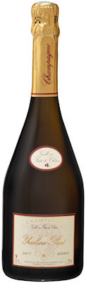 Bottle of champagne aged in oak barrels Yveline Prat