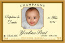 Etiquette personnalis&eacute;e champagne avec photo pour un cadeau de naissance ou un bapt&ecirc;me