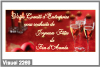 Flutes de champagne et boule de noel rouge