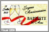 Flutes de champagne ruban rouge