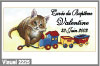 chat et petit train en bois