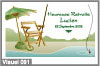Chaise longue, cane � p�che et parasol