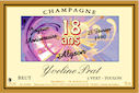 Etiquette personnalis&eacute;e champagne avec un dessin pour un anniversaire