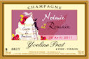 Etiquette personnalis&eacute;e champagne avec visuel pour noel
