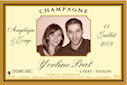 Etiquette personnalis&eacute;e champagne avec photo pour mariage