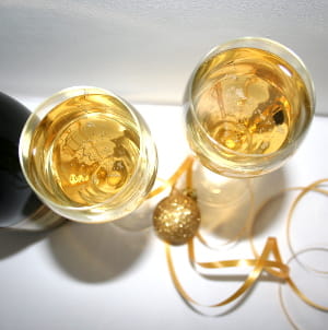 Flutes de champagne pour noel et le nouvel an