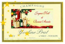 Etiquette de champagne pour No&euml;l