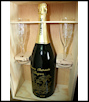 Coffret magnum de champagne grav&eacute; et 2 flutes grav&eacute;es