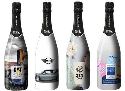 Champagne personnalisé pour un cadeau client pour société ou association