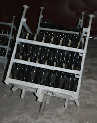 Bouteilles de champagne sur pointe