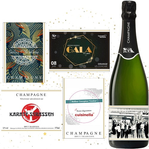 Champagne personnalisé pour anniversaire entreprise ou cadeau client