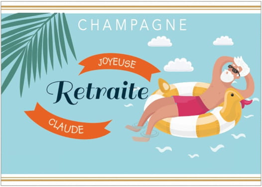 Etiquette personnalisée champagne avec visuel pour club de foot