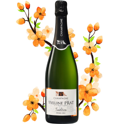 Champagne demi-sec sucré pour un dessert