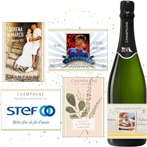 Etiquettes personnalisées pour bouteilles de vin et de champagne -  Mabouteille