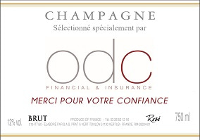 Etiquette personnalisée champagne avec logo pour cadeau original de noel pour client ou entreprise