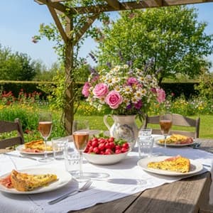 champagne ros&eacute; pour le dessert  pour un déjeuner champêtre avec un producteur de champagne indépendant