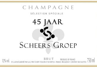 Etiquette personnalisée champagne pour anniversaire de mariage