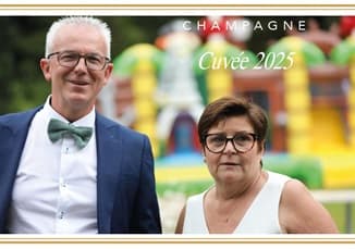 Etiquette de champagne personnalisée pour fiancailles PACS