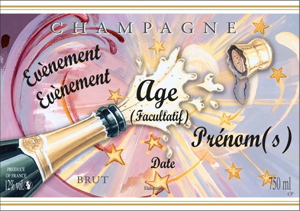 Etiquette De Champagne Personnalisee Pour Un Anniversaire