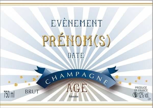 Etiquette De Champagne Personnalisee Pour Un Anniversaire