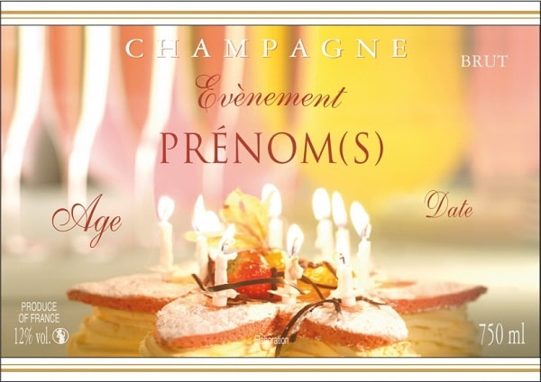 Etiquette De Champagne Personnalisee Pour Un Anniversaire