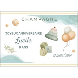 Etiquette pour anniversaire bb