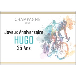 Etiquette pour anniversaire fan de vlo