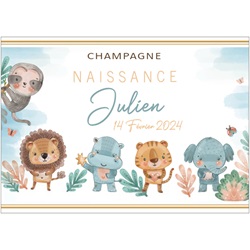 tiquette personnalise pour naissance thme jungle 