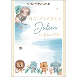 bouteille de champagne personnalise avec thme jungle 