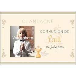 tiquette personnalise pour communion avec photo 