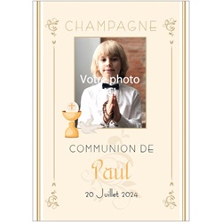 champagne pour communion avec tiquette personnalise avec photo