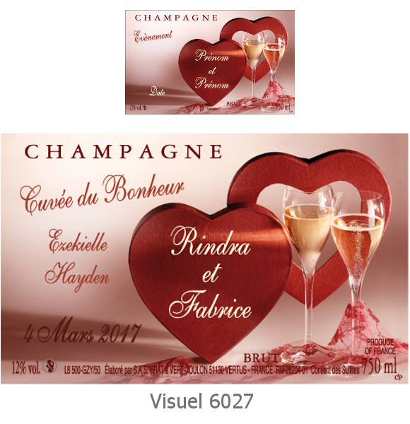 Etiquette Personnalisee Pour Bouteille De Champagne Pour Mariage