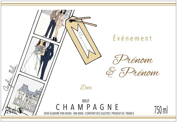 CRASPIRE 20 Étiquettes Personnalisées Bouteille Champagne Mariage - Autocollants Photo & Texte Sur Mesure