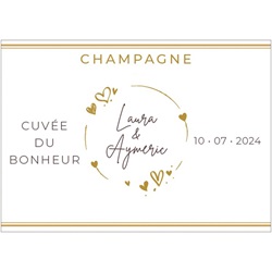 Etiquette pour mariage couronne de coeurs