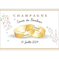 étiquette de champagne personnalisée pour mariage champetre