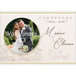 étiquette de champagne personnalisée pour mariage champetre