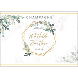 étiquette de champagne personnalisée pour mariage champetre