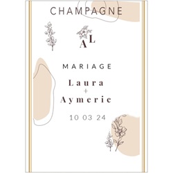 tiquette verticale pour mariage design naturel