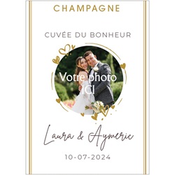 étiquette de champagne personnalisée pour mariage champetre