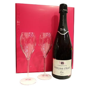 Coffret de champagne et 2 flutes