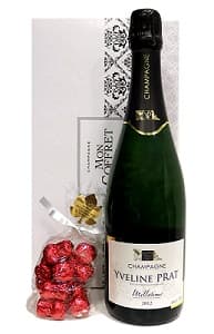 Coffret champagne et chocolats à déguster pour la st valentin